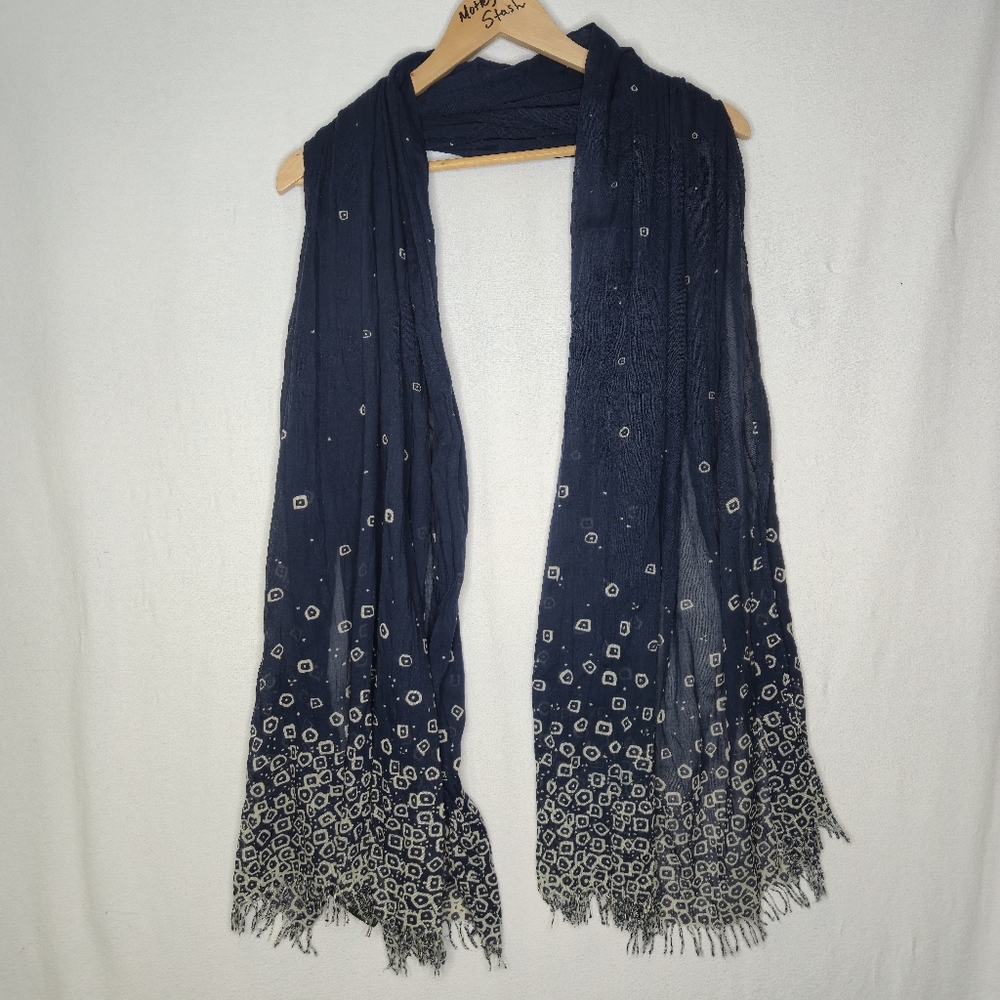 Eddie Bauer Blue Patterned Lightweight Scarf